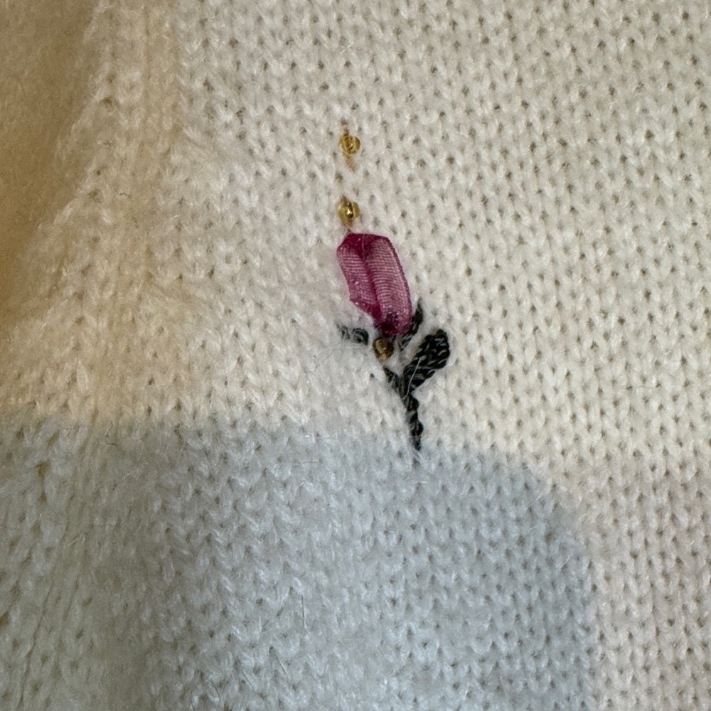 Koret Cream and Green Cardigan with Pink Accents - Picture 7 of 8